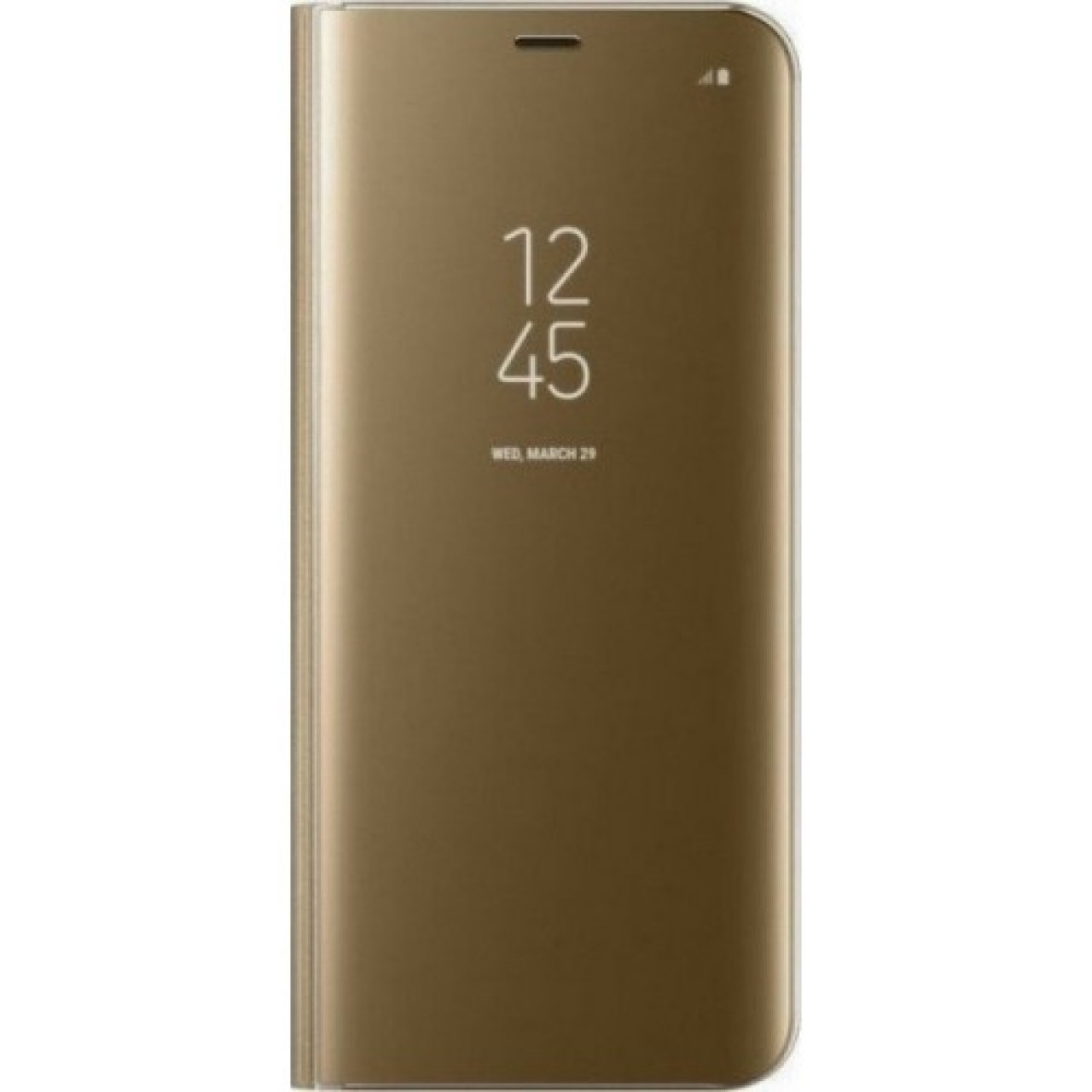 Θήκη Προστασίας Τύπου Book Samsung Galaxy S10 Lite - A91 - Flip Case Clear View - Gold