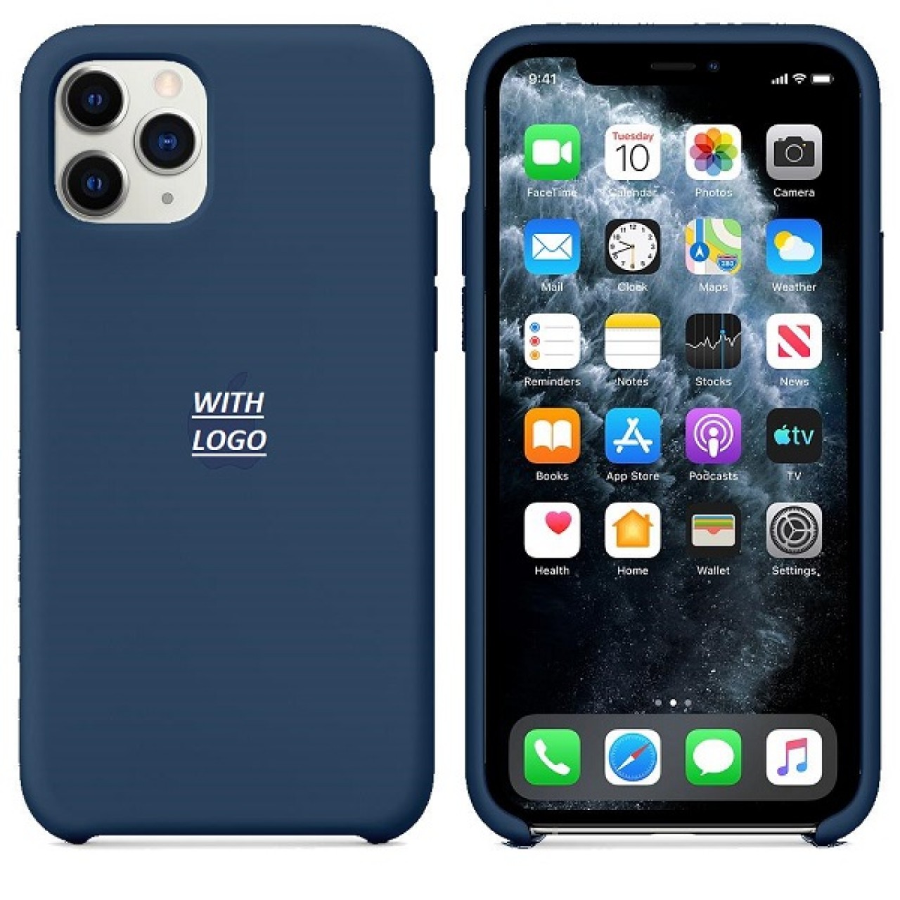 iPhone 11 Pro Max Θήκη Σιλικόνης - Back Case Silicone Navy Blue