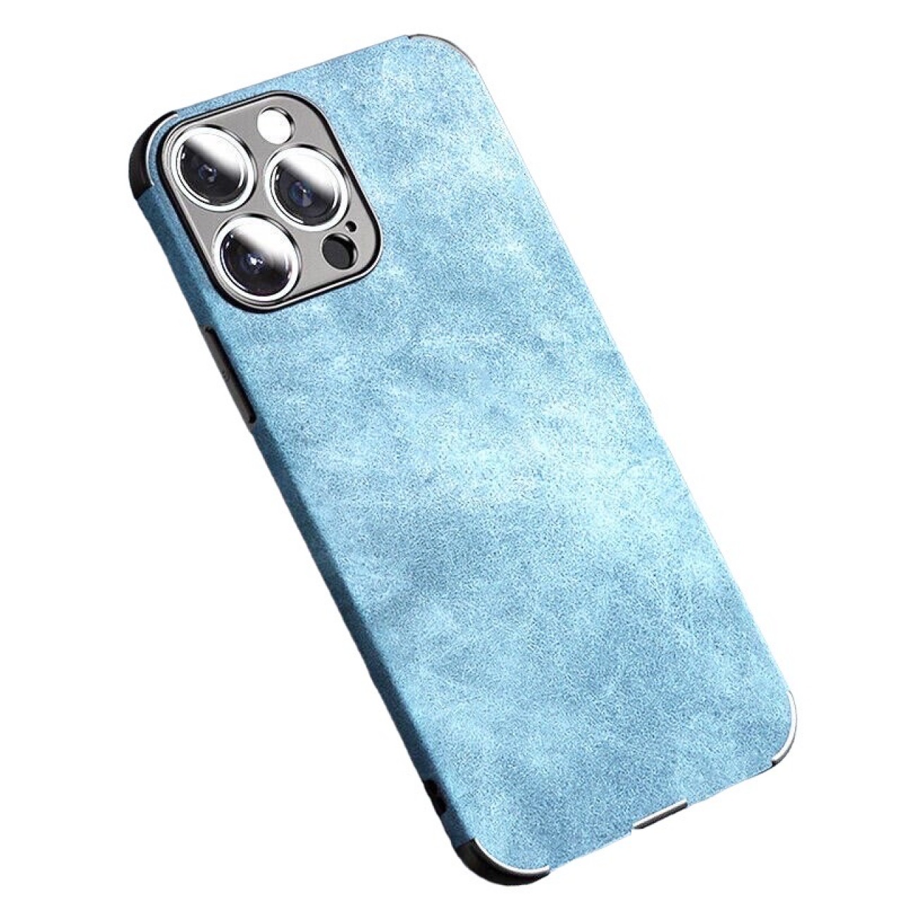 Θήκη με Προστασία Κάμερας Shockproof Lampskin Leather BackCase iPhone 13 - Sky Blue