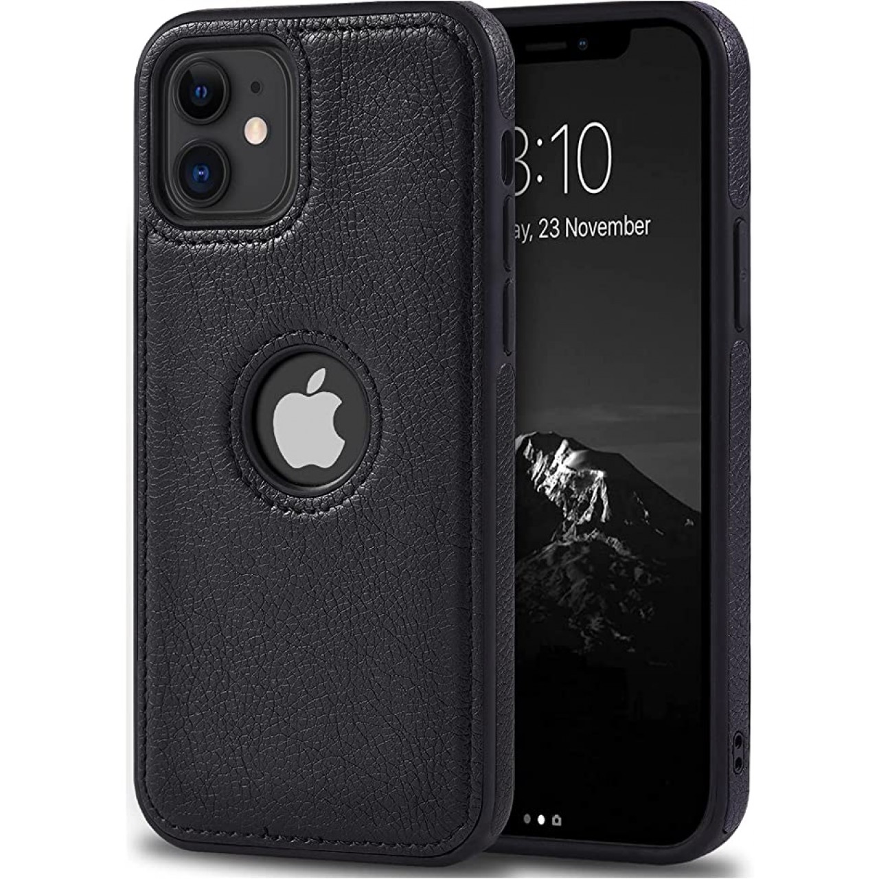 iPhone 13 Θήκη Κινητού από Οικολογικό Δέρμα - Back Leather Case Black