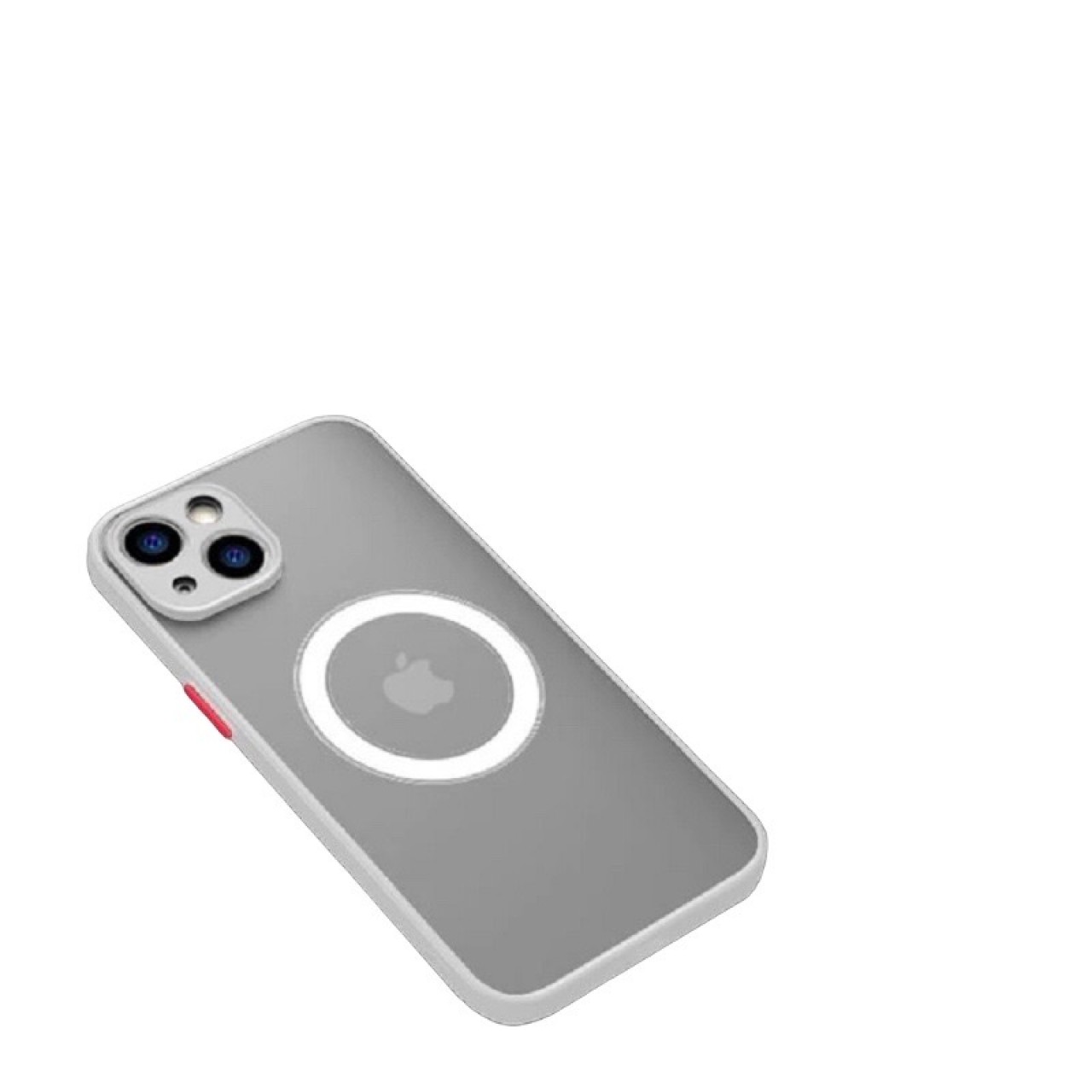 Θήκη Σιλικόνης Armor MagSafe με Προστασία Κάμερας iPhone13 - Matte White Red
