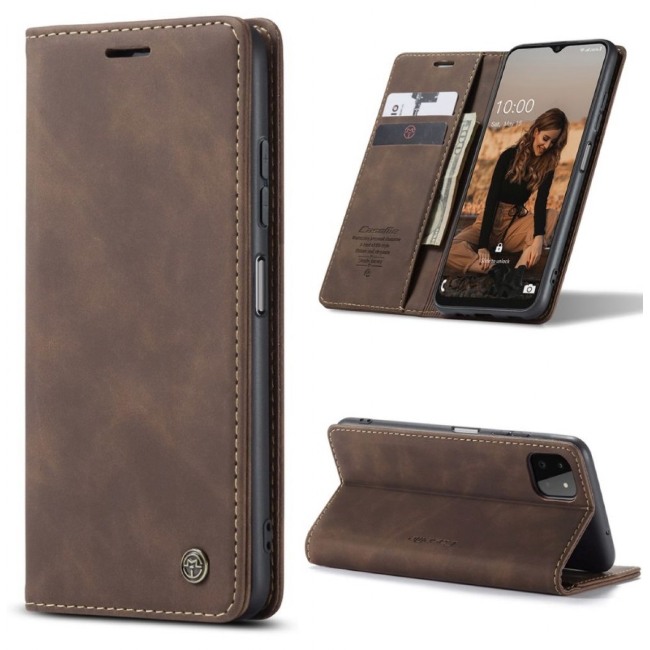 iPhone 13 Pro Θήκη Κινητού Δερμάτινη Μαγνητική - Mobile Case Leather Book CaseMe Brown