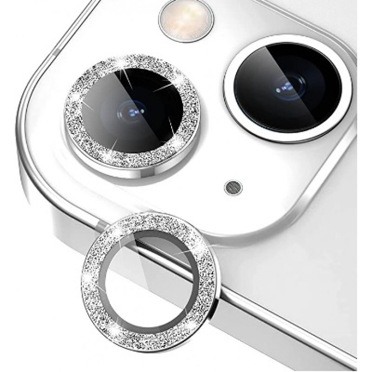 iPhone 14 Plus Προστασία Κάμερας Ασημί Strass - Camera Protector Ring Strass Silver