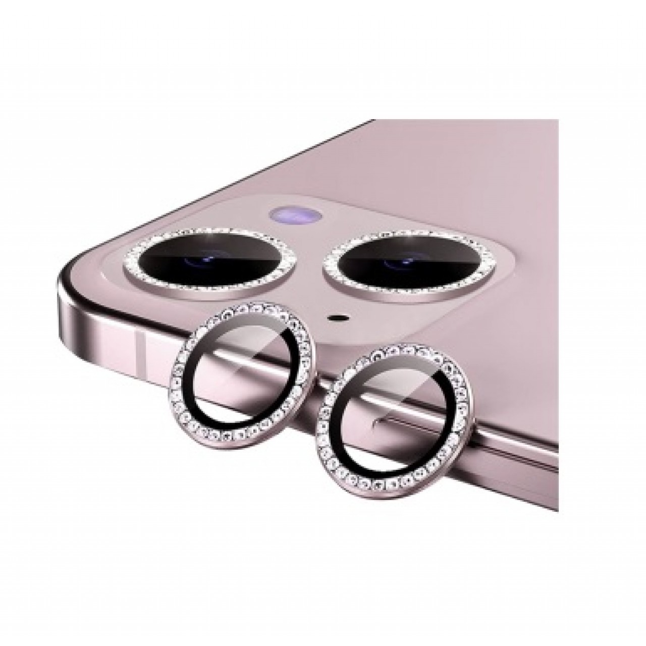 iPhone 14 Plus Προστασία Κάμερας Ροζ Strass - Camera Protector Ring Pink