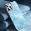 Θήκη με προστασία κάμερας Shockproof Lampskin Leather BackCase iPhone 14 Plus - Blue