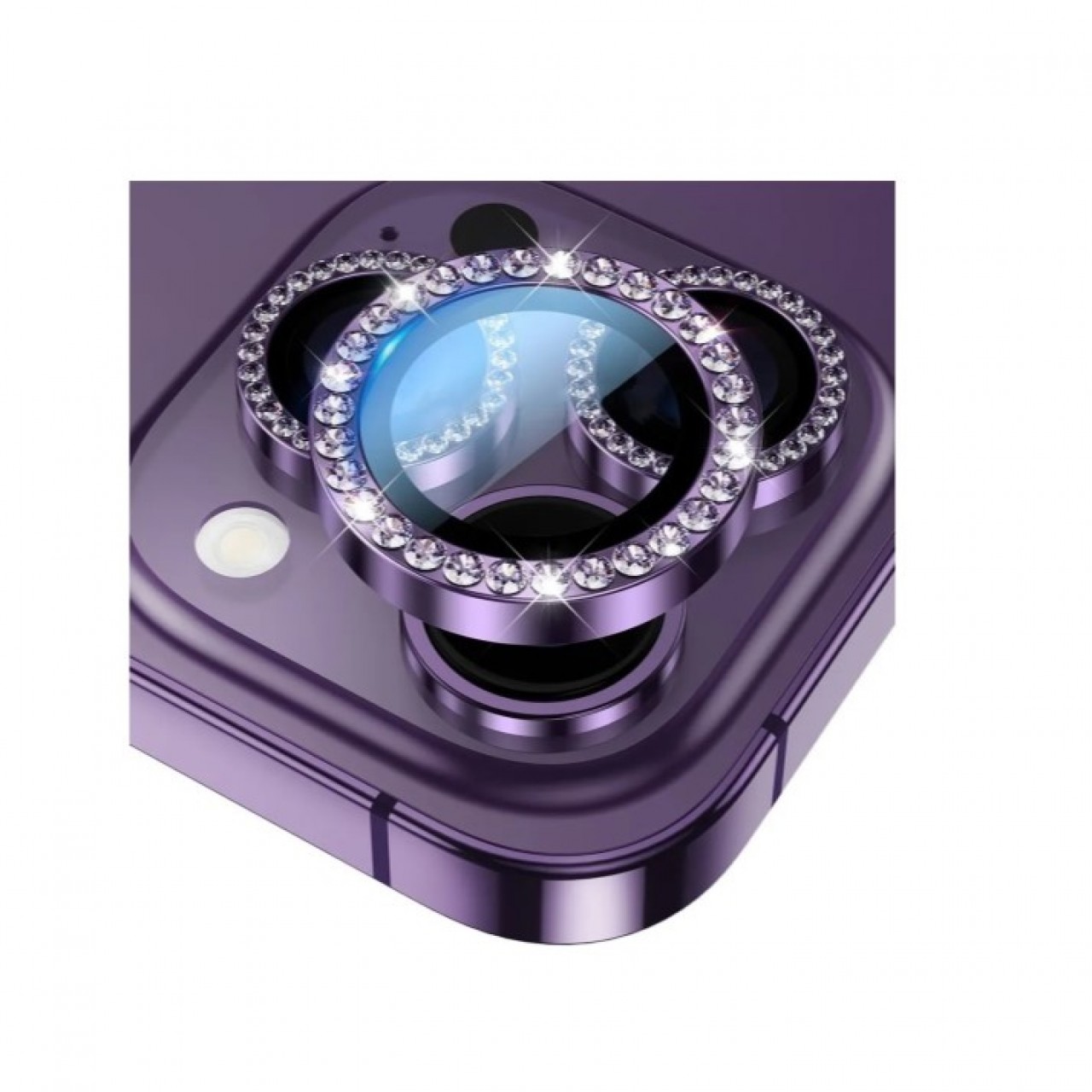iPhone 14 Pro Max Προστασία Κάμερας - Camera Protector Ring Strass Purple