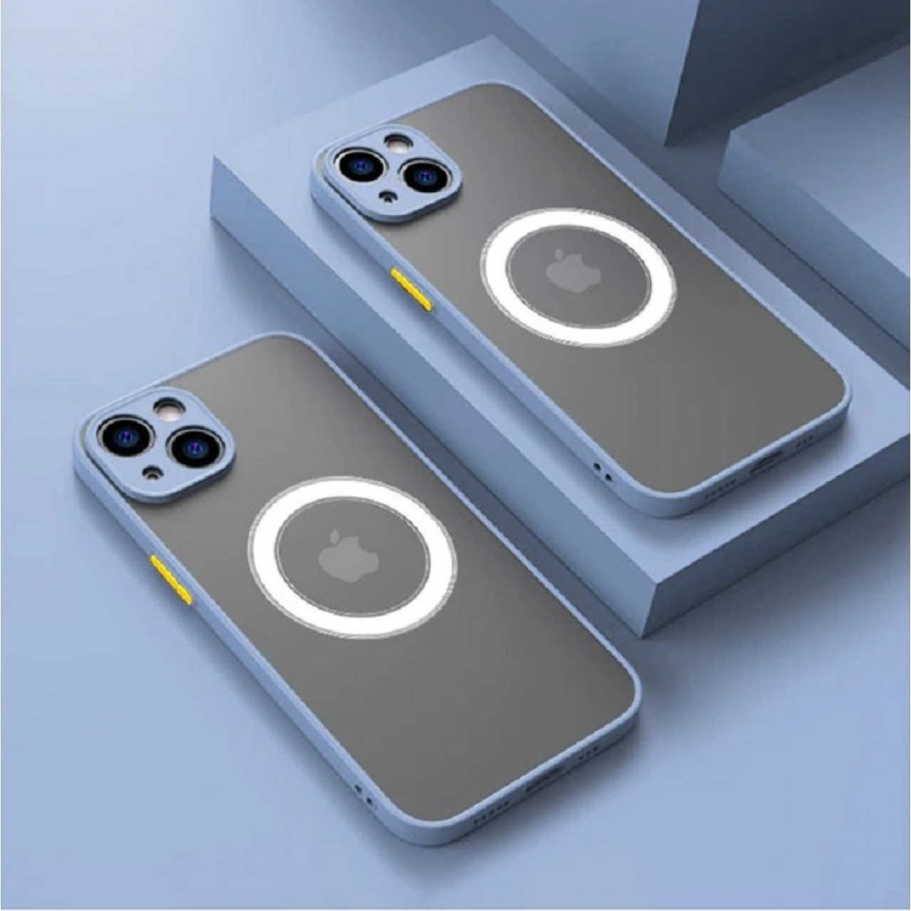 Θήκη Σιλικόνης  Armor MagSafe με Προστασία κάμερας iPhone14 Pro Max - Matte Blue Grey