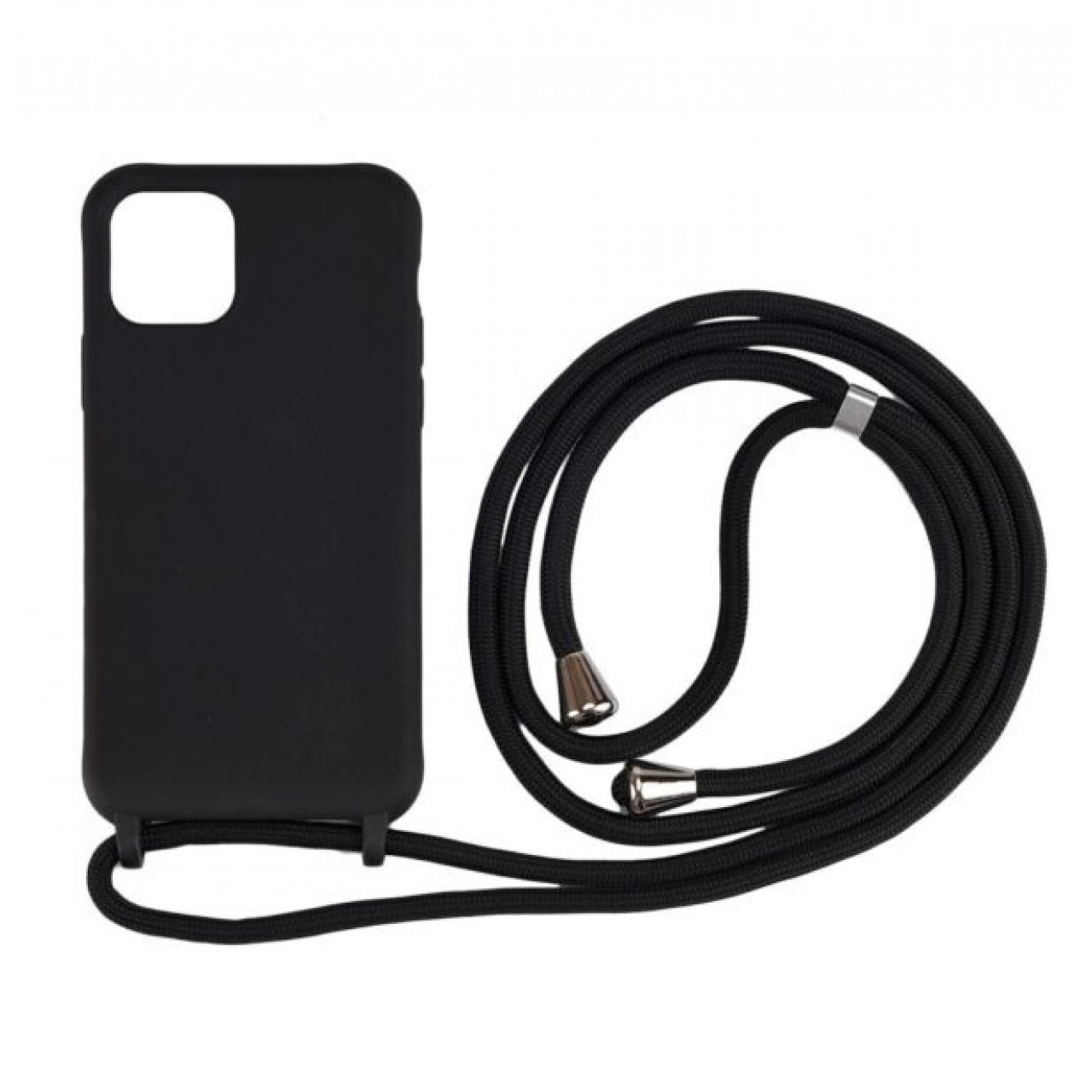 Θήκη Προστασίας Σιλικόνης με κορδόνι iphone 14 Pro Max - Back Case Black