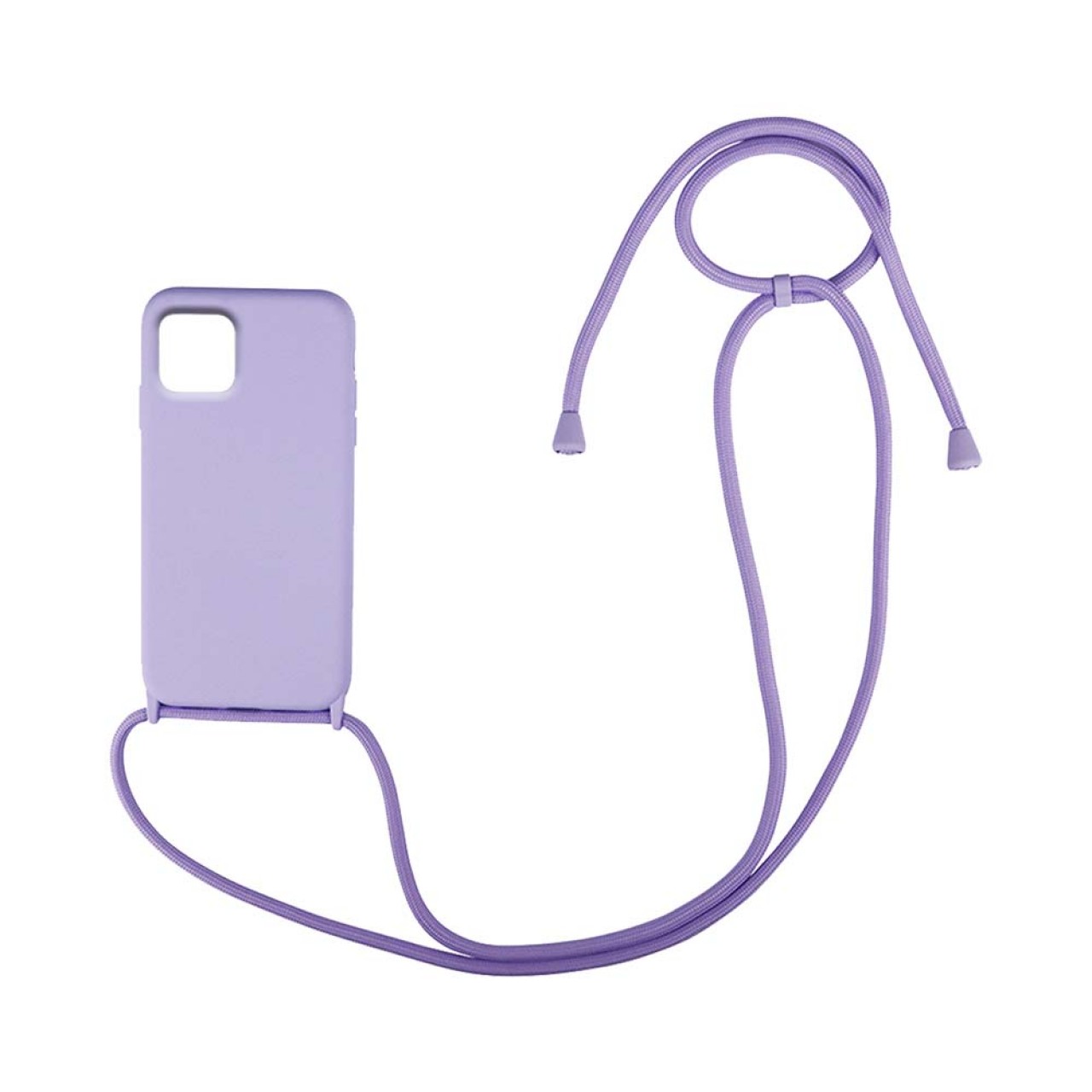 Θήκη Προστασίας Σιλικόνης με κορδόνι iphone 14 Pro Max - Back Case Lavender