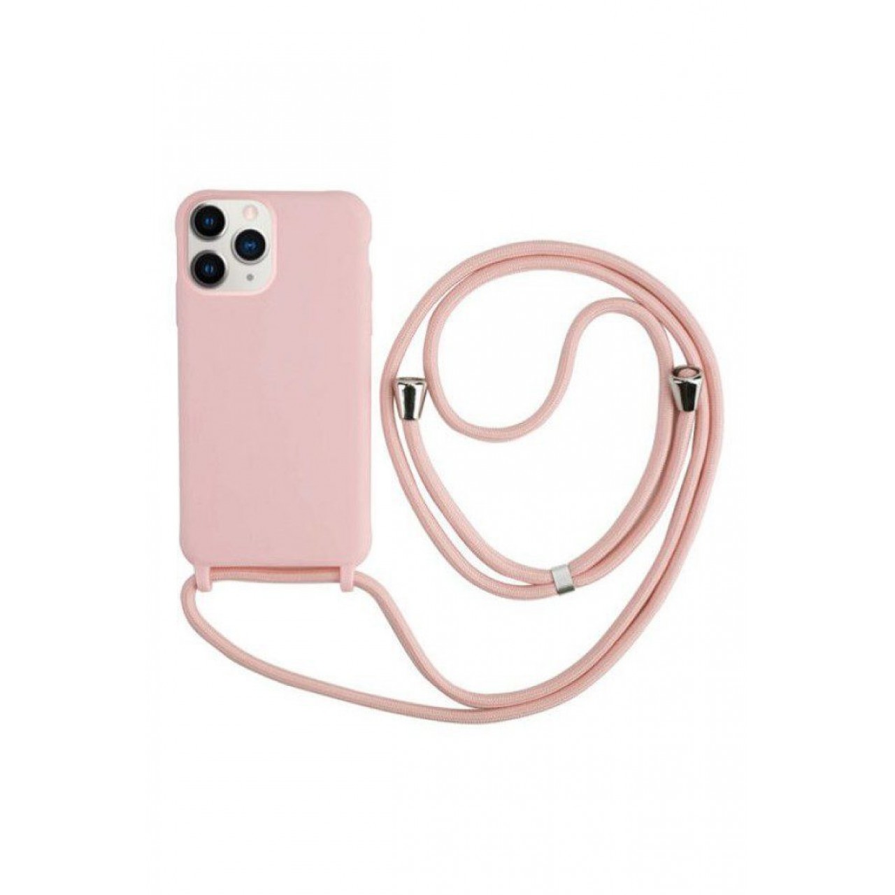 Θήκη Προστασίας Σιλικόνης με κορδόνι iphone 14 Pro Max - Back Case Pink