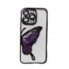 iPhone 14 Pro Glitter Case Butterfly - Θήκη Σιλικόνης με Προστασία Κάμερας Purple