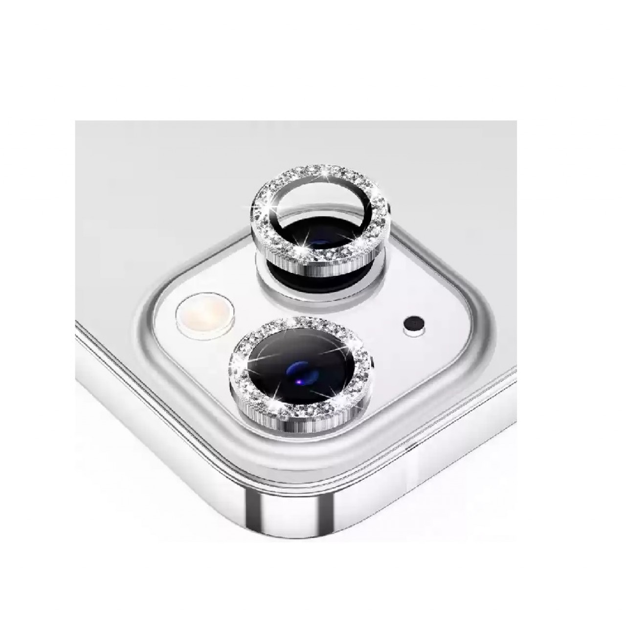 iPhone 15 Προστασία Κάμερας Ασημί Στρας - Camera Protector Ring Strass Silver