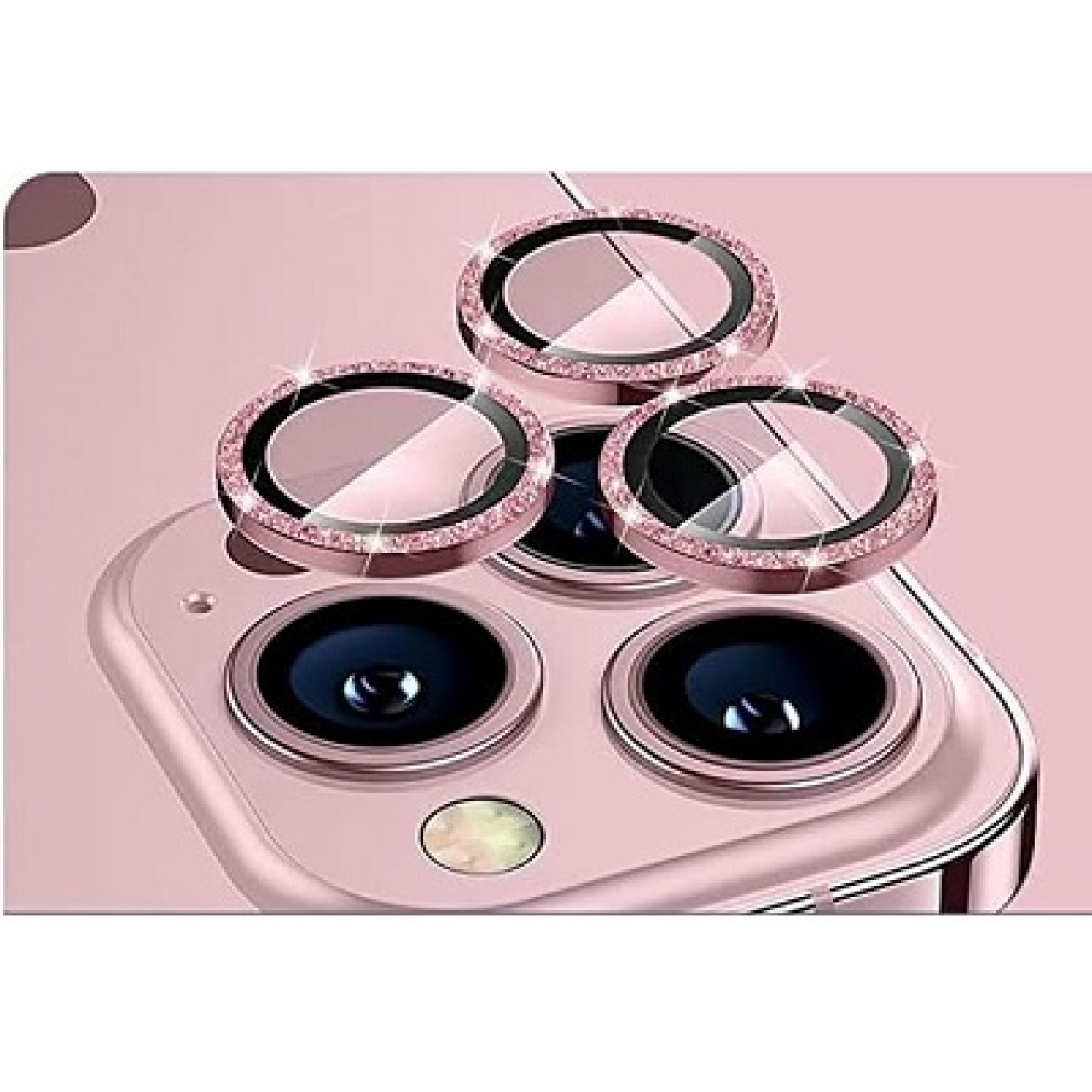 iPhone 15 Προστασία Κάμερας Ροζ Στρας - Camera Protector Ring Strass Rose