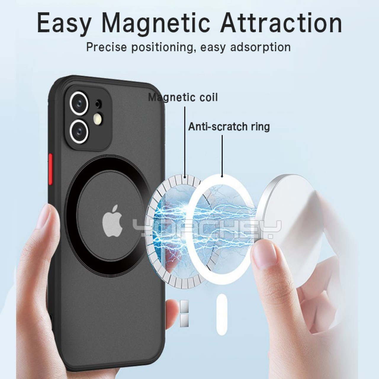 iPhone 15 Θήκη Κινητού Armor MagSafe με Προστασία Κάμερας - Silicone Back Case Matte Black