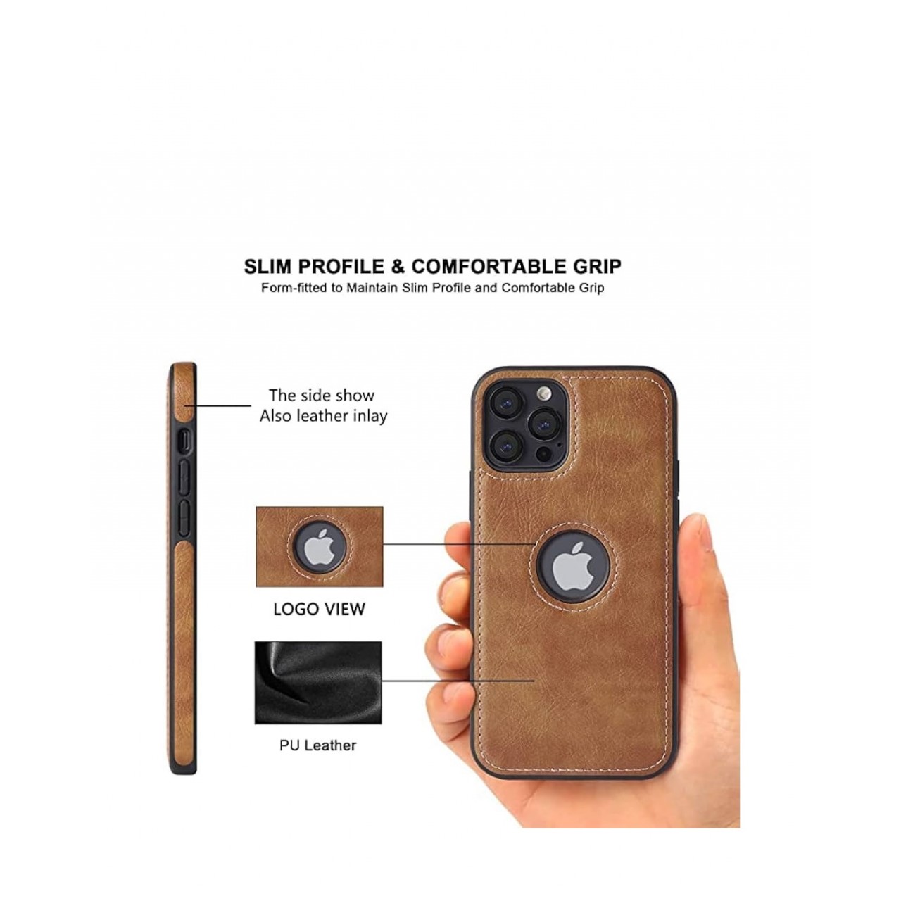 iPhone 15 Pro Θήκη Κινητού από Οικολογικό Δέρμα - Back Leather Case Brown