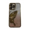 iPhone 15 Pro Glitter Case Butterfly - Θήκη Σιλικόνης με Προστασία Κάμερας Gold