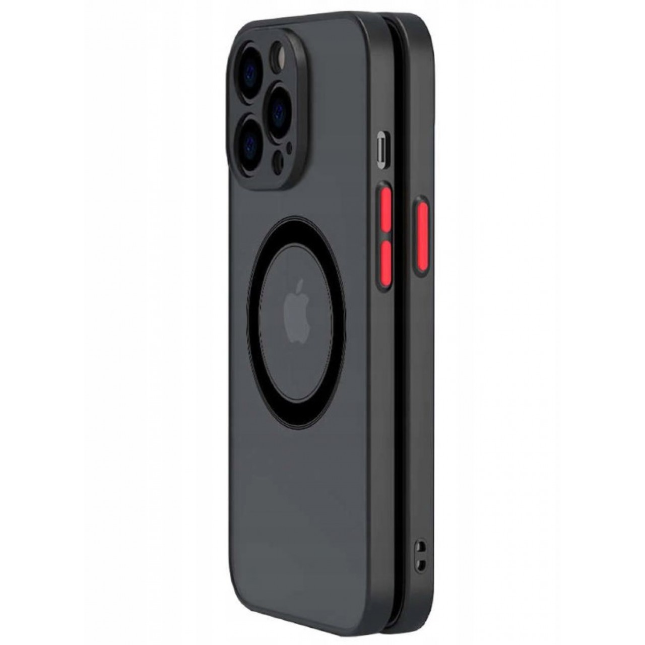 iPhone 15 Pro Max Θήκη Κινητού Armor MagSafe με Προστασία Κάμερας - Silicone Back Case Matte Black