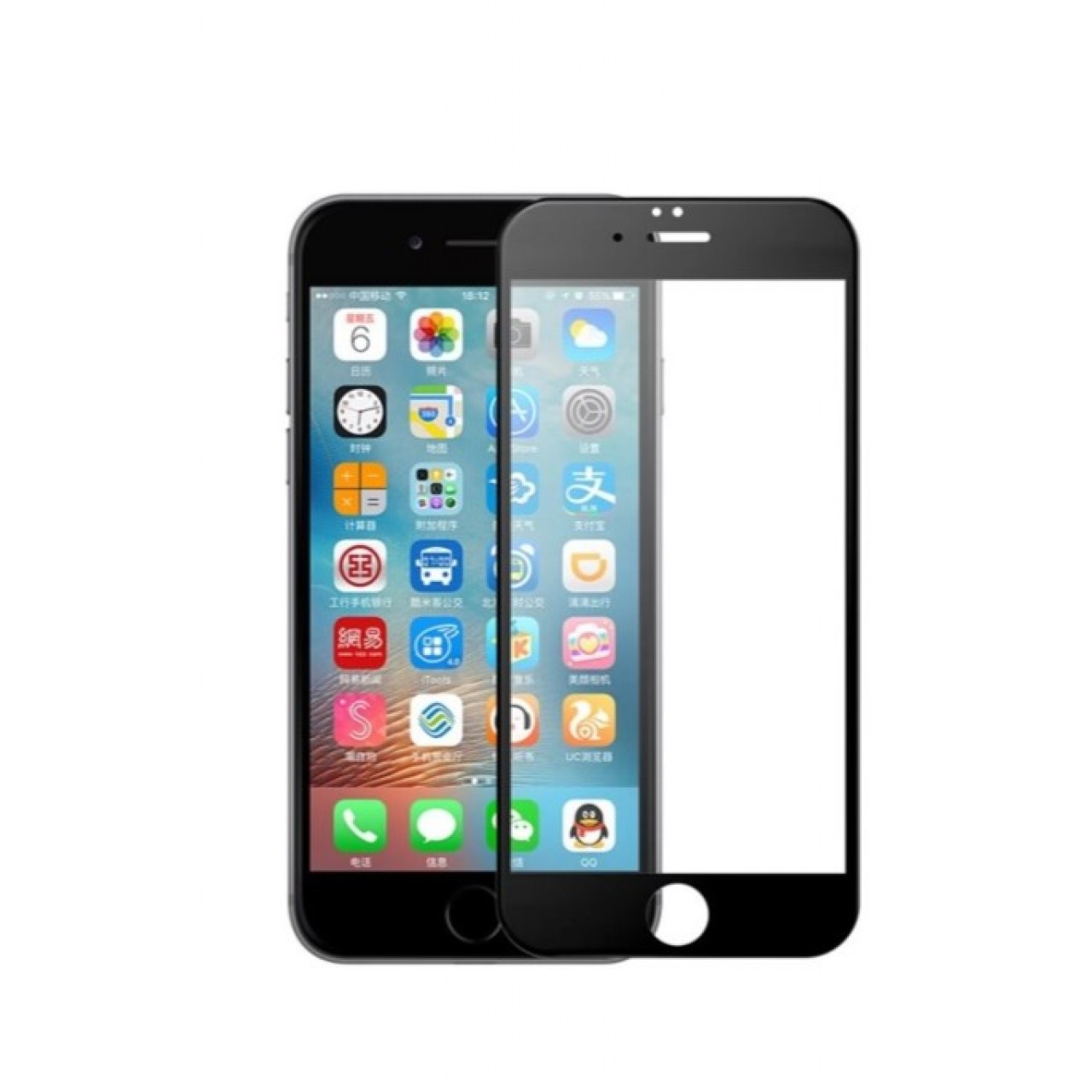 iPhone 6 - 6S Tempered Glass Full Protection - Πλήρη Προστασία Οθόνης Black Frame