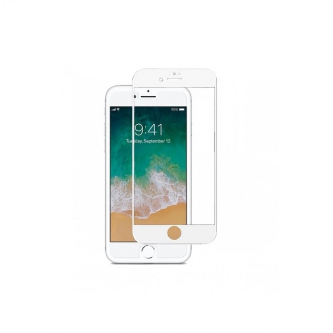 iPhone 6 Plus Tempered Glass Full Protection - Πλήρη Προστασία Οθόνης Κινητού Τηλεφώνου White Frame