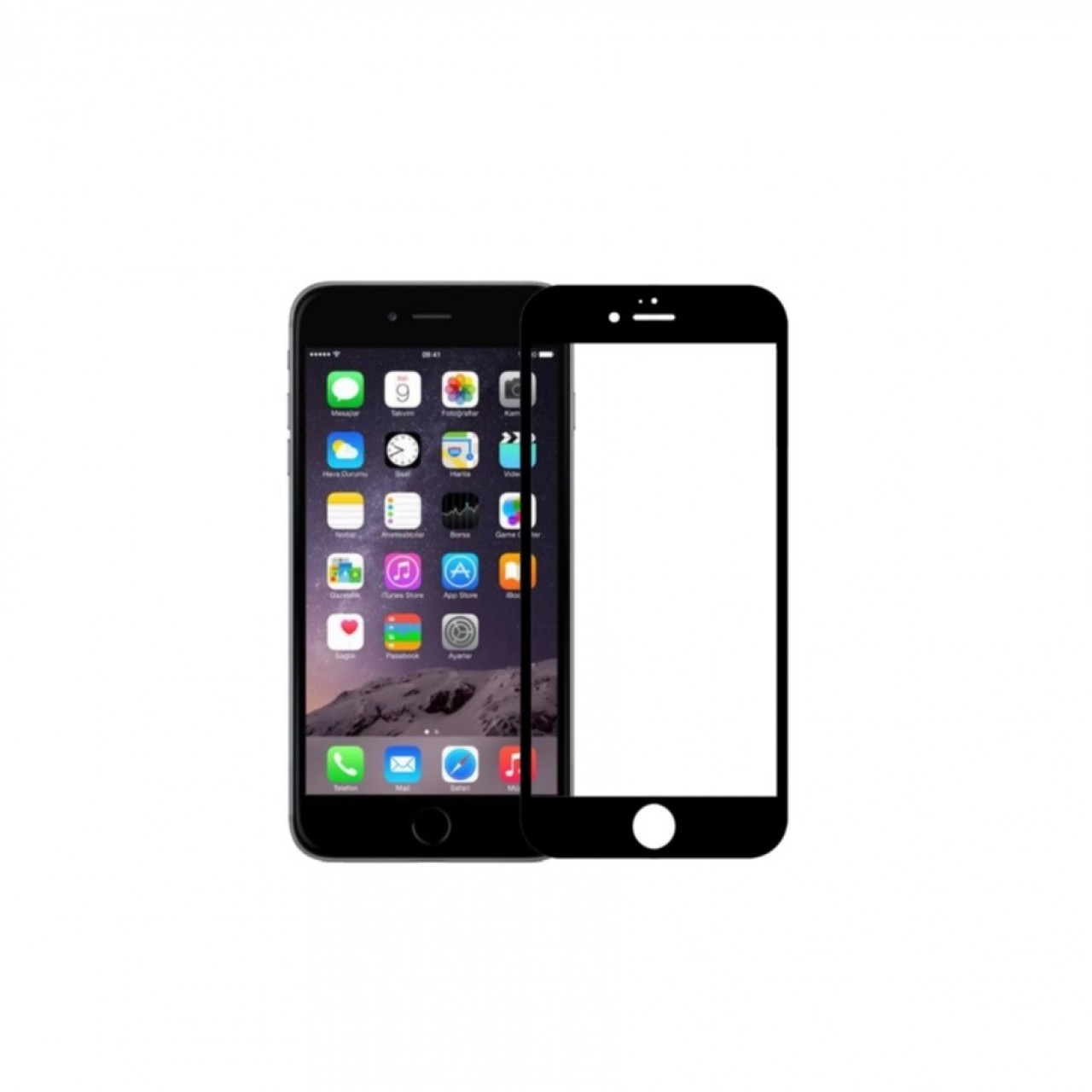 iPhone 6 Plus Tempered Glass Full Protection - Πλήρη Προστασία Οθόνης Black Frame