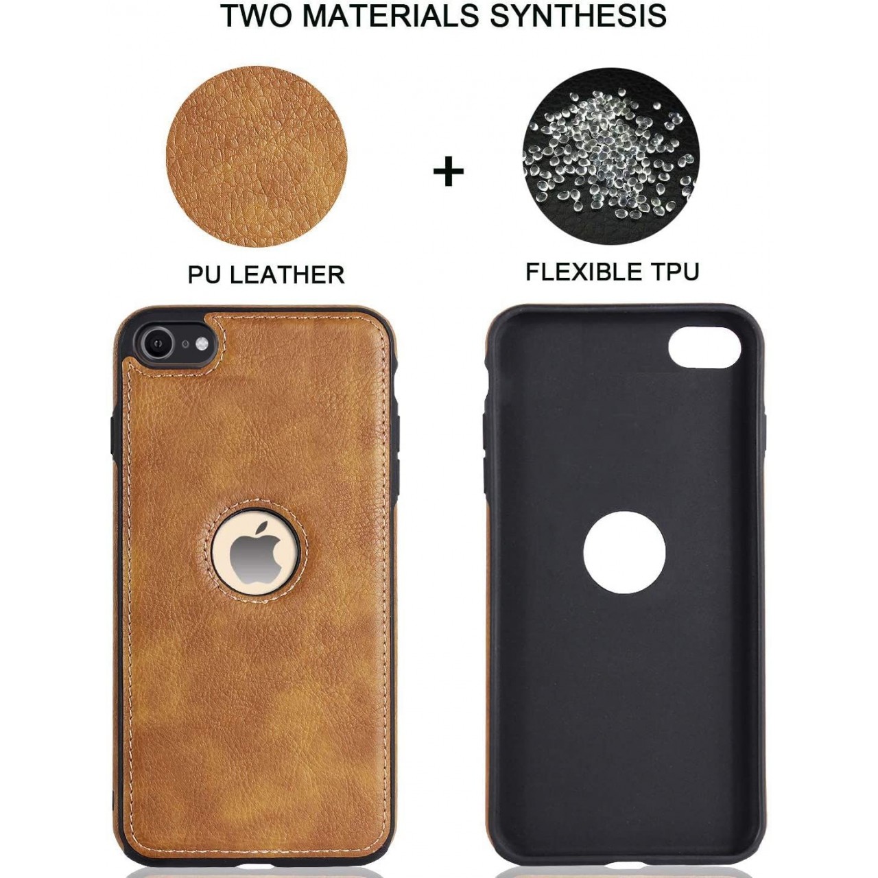iPhone 7 Plus - 8 PLus Θήκη Κινητού από Οικολογικό Δέρμα - Back Leather Case Black