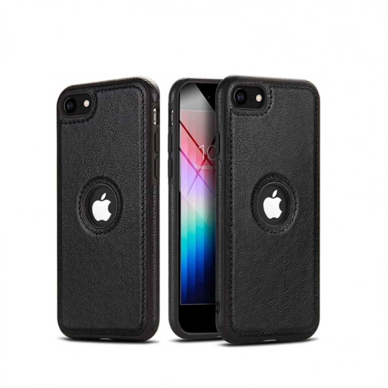 iPhone 7 - 8 - SE 2020 Θήκη Κινητού από Οικολογικό Δέρμα - Back Leather Case Black