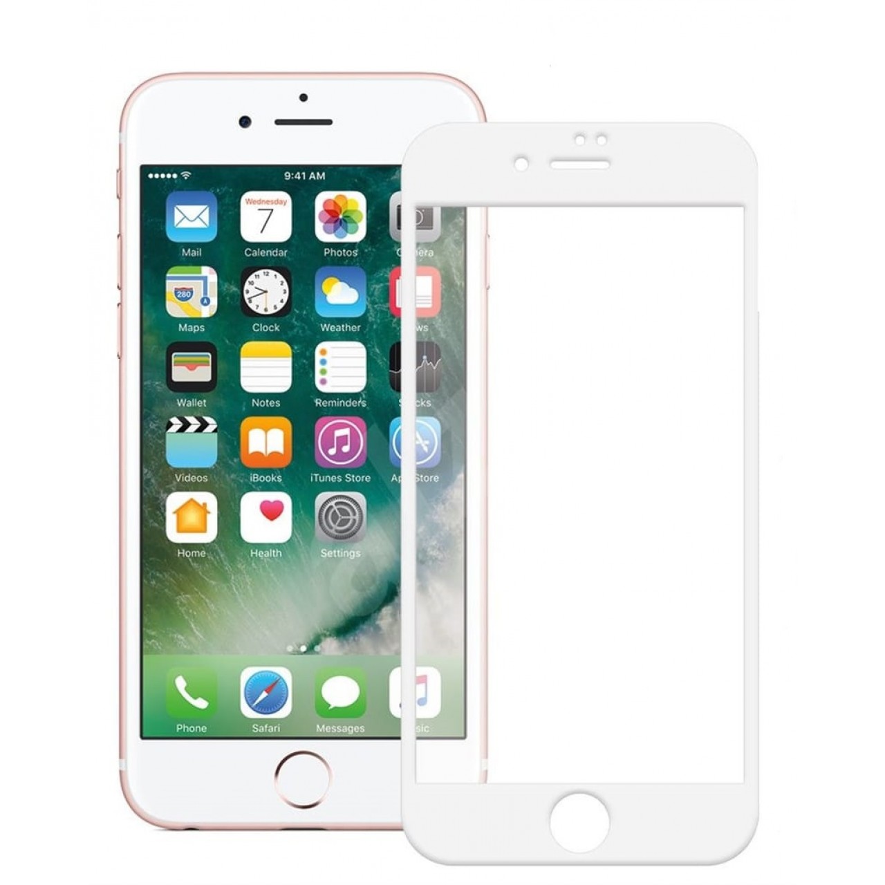 iPhone 7 - 8 - SE Tempered Glass Full Protection - Πλήρη Προστασία Οθόνης Κινητού Τηλεφώνου White Frame