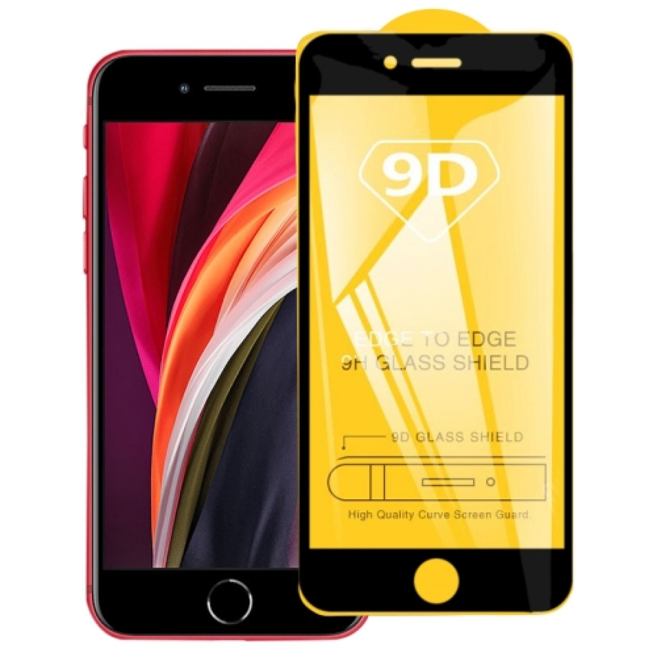 Προστατευτικό Τζάμι Οθόνης iPhone SE 2020 - Tempered Glass Premium Full Face 9D Full Glue Oem - Black