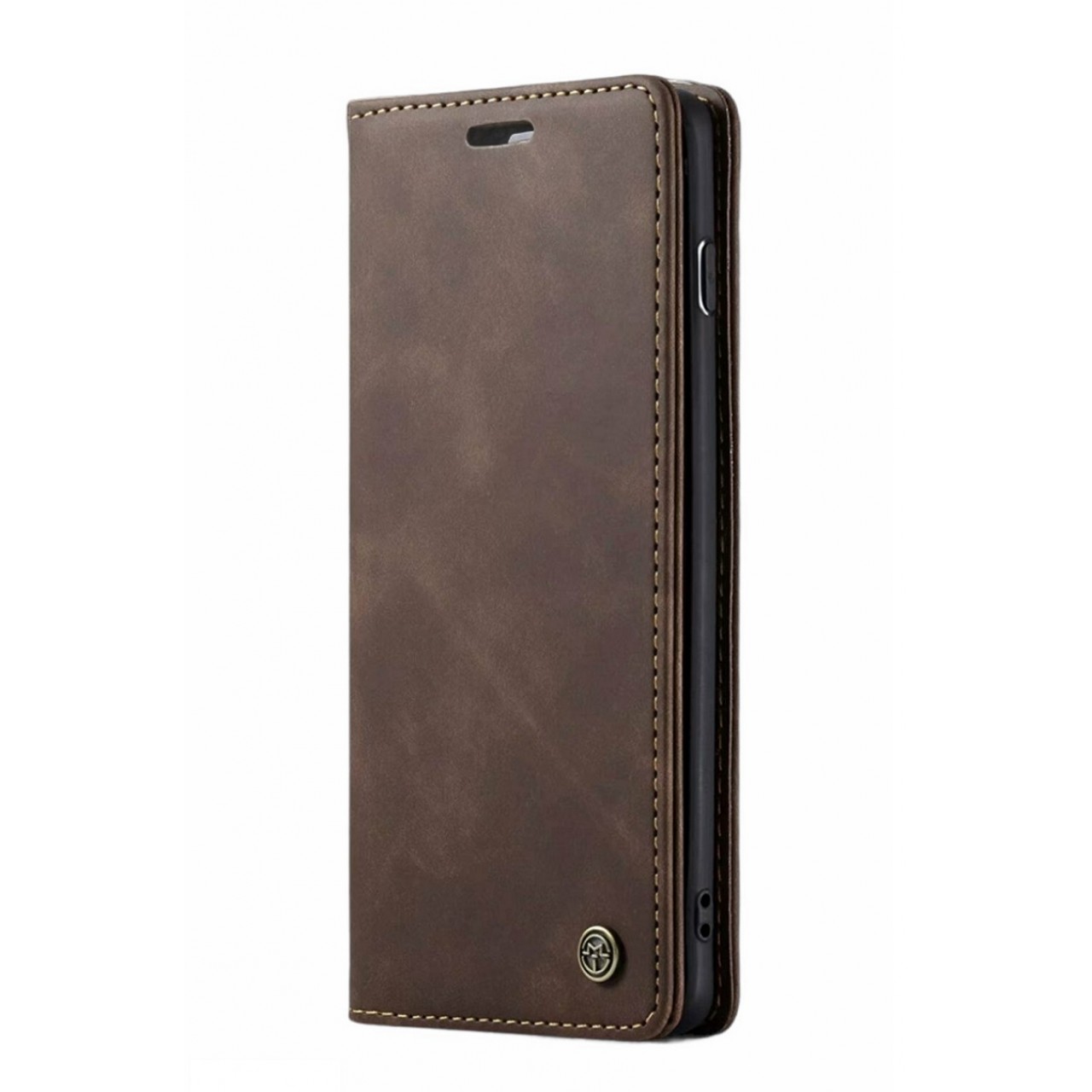 iPhone 12 Pro Max Θήκη Κινητού Δερμάτινη Μαγνητική - Mobile Case Leather Book CaseMe Brown