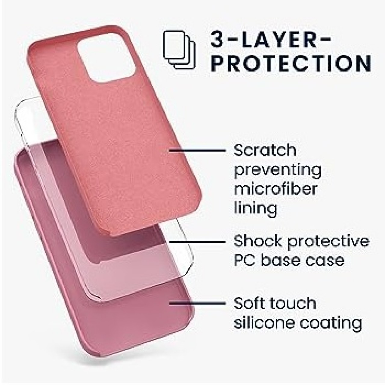 iPhone 12 Pro Θήκη Σιλικόνης Baby Pink - Back Case Silicone Ροζ