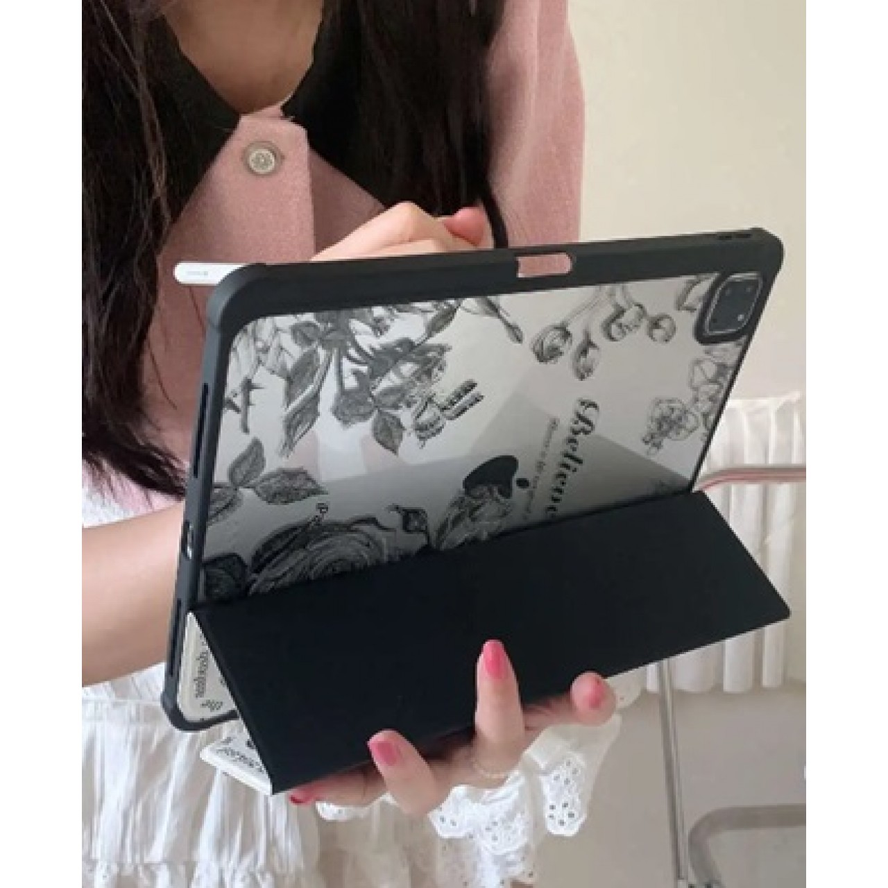 iPad Mini 6 - 8.3 inch Θήκη Τάμπλετ Μαγνητική με Προστασία Κάμερας και Θέση για Γραφίδα - Tablet Case Retro Floral