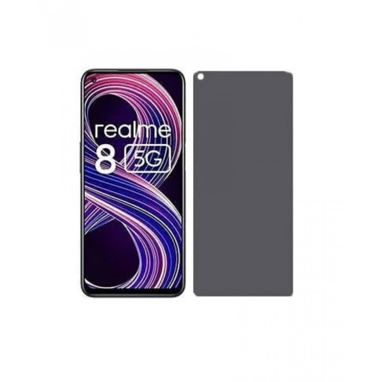 Realme 8 5G Privacy Full Screen Protector Glass Anti-Spy - Απόρρητη Προστασία Οθόνης Φιμέ