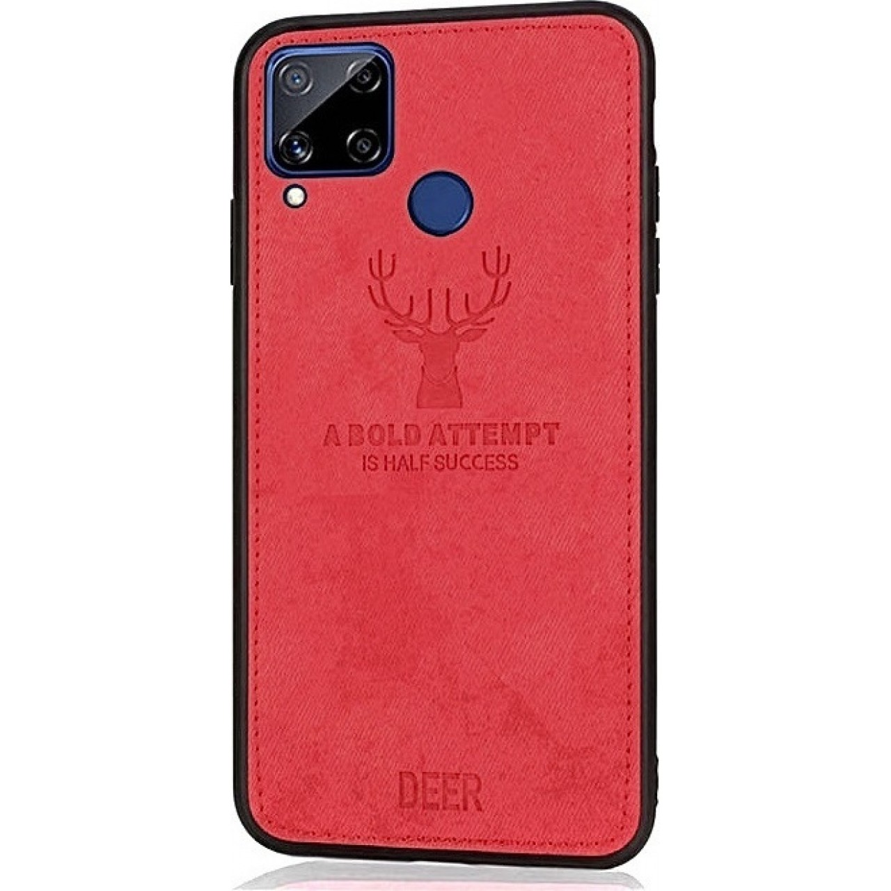 Realme C21 - Θήκη Προστασίας Κινητού - Mobile Back Case Fabric Red