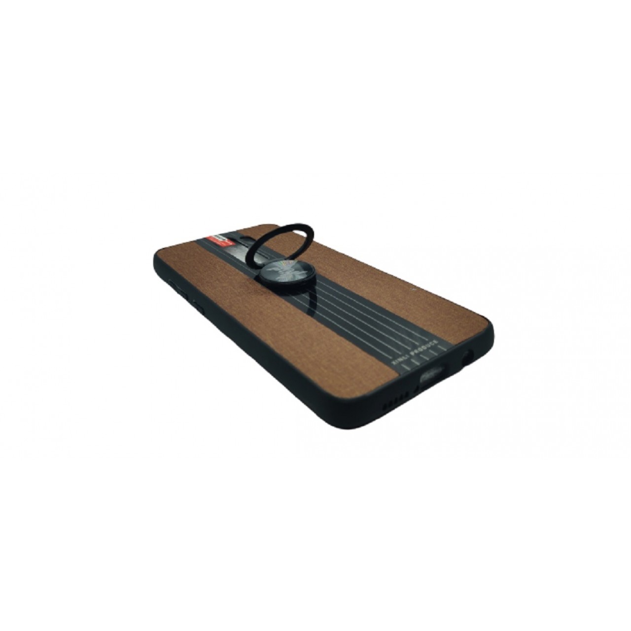 Back Case Cloth Pattern with ring for Redmi note 8 PRO Brown - Θήκη προστασίας με δαχτυλίδι στην πλάτη Καφέ - OEM