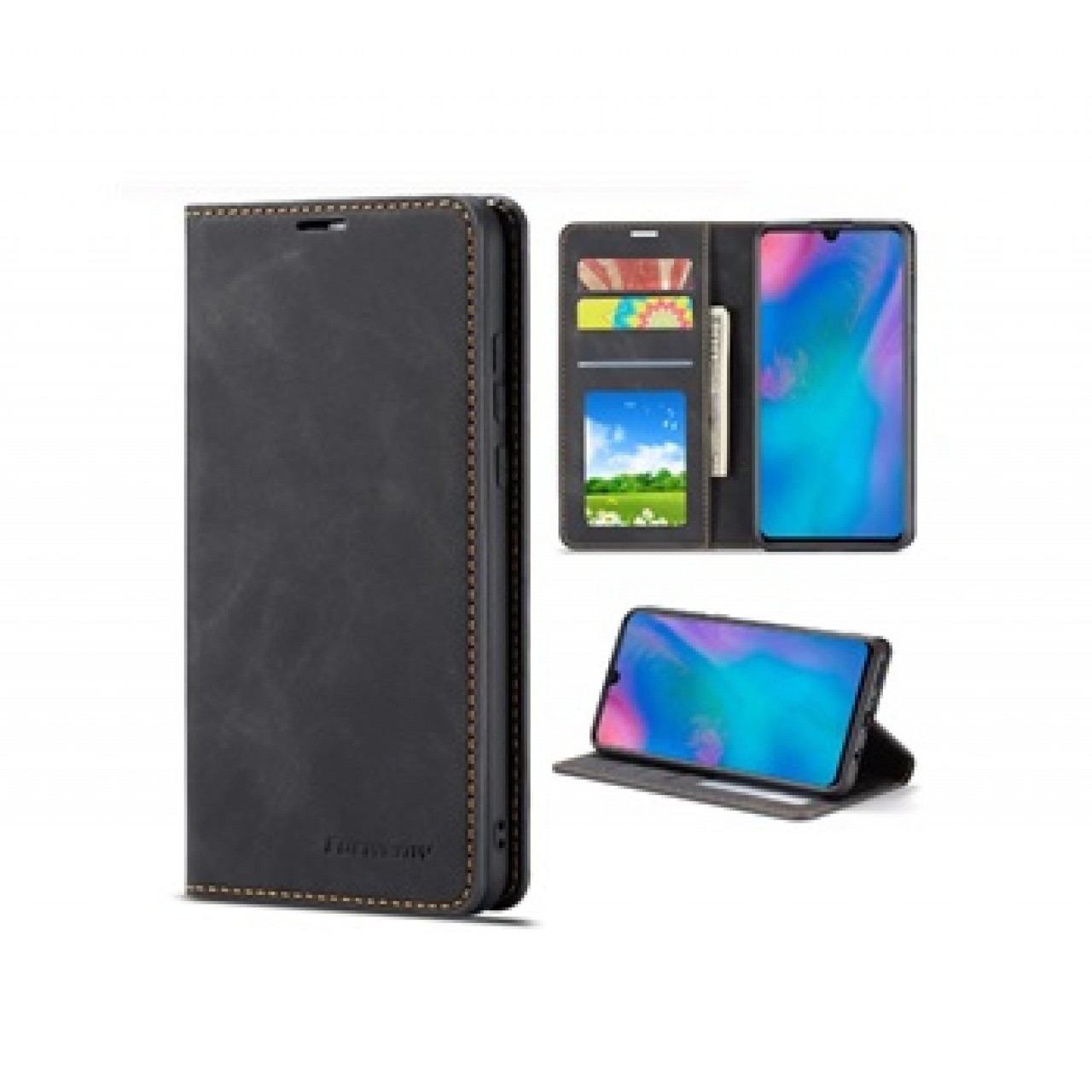 Samsung Galaxy A15 Δερμάτινη Θήκη Κινητού Μαγνητική - Mobile Case Leather Book Forwenw Black