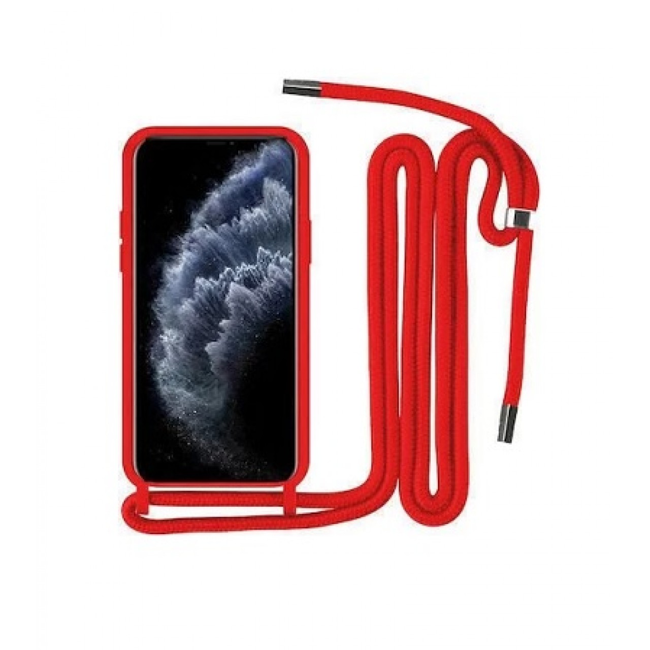Samsung Galaxy A15 Θήκη Σιλικόνης με Κορδόνι - Back Case Red
