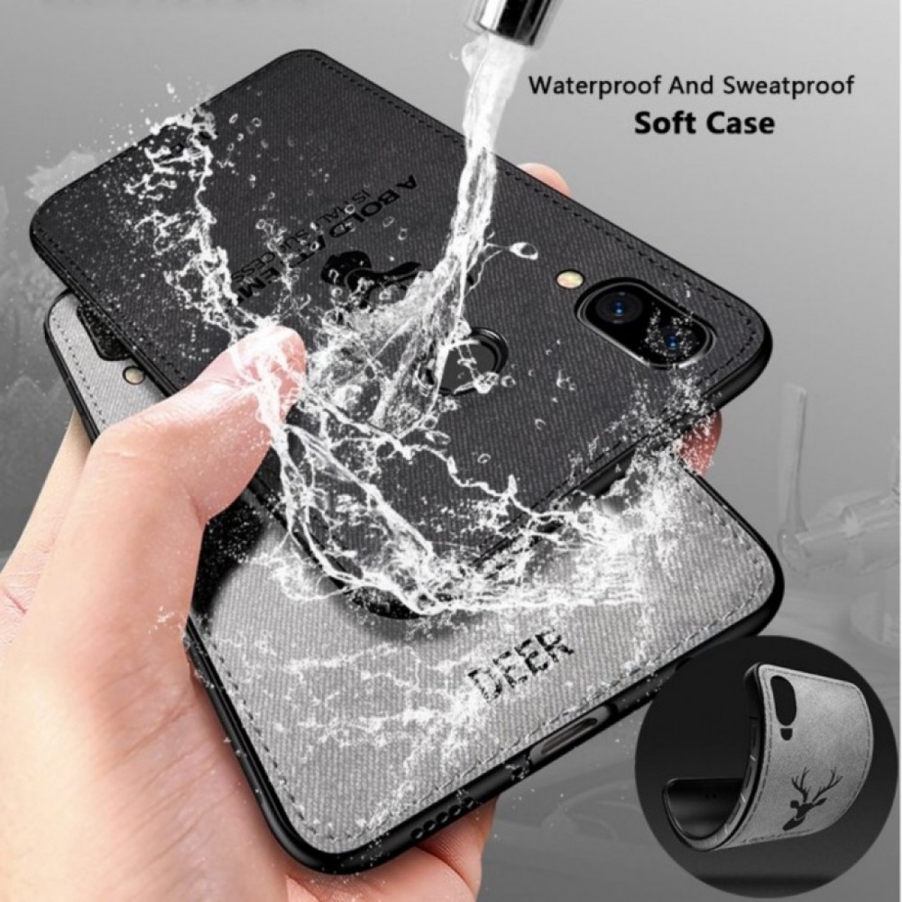 Samsung Galaxy A30 - A30s - A50 - A50s Fabric Case - Θήκη Προστασίας Κινητού Μαύρη