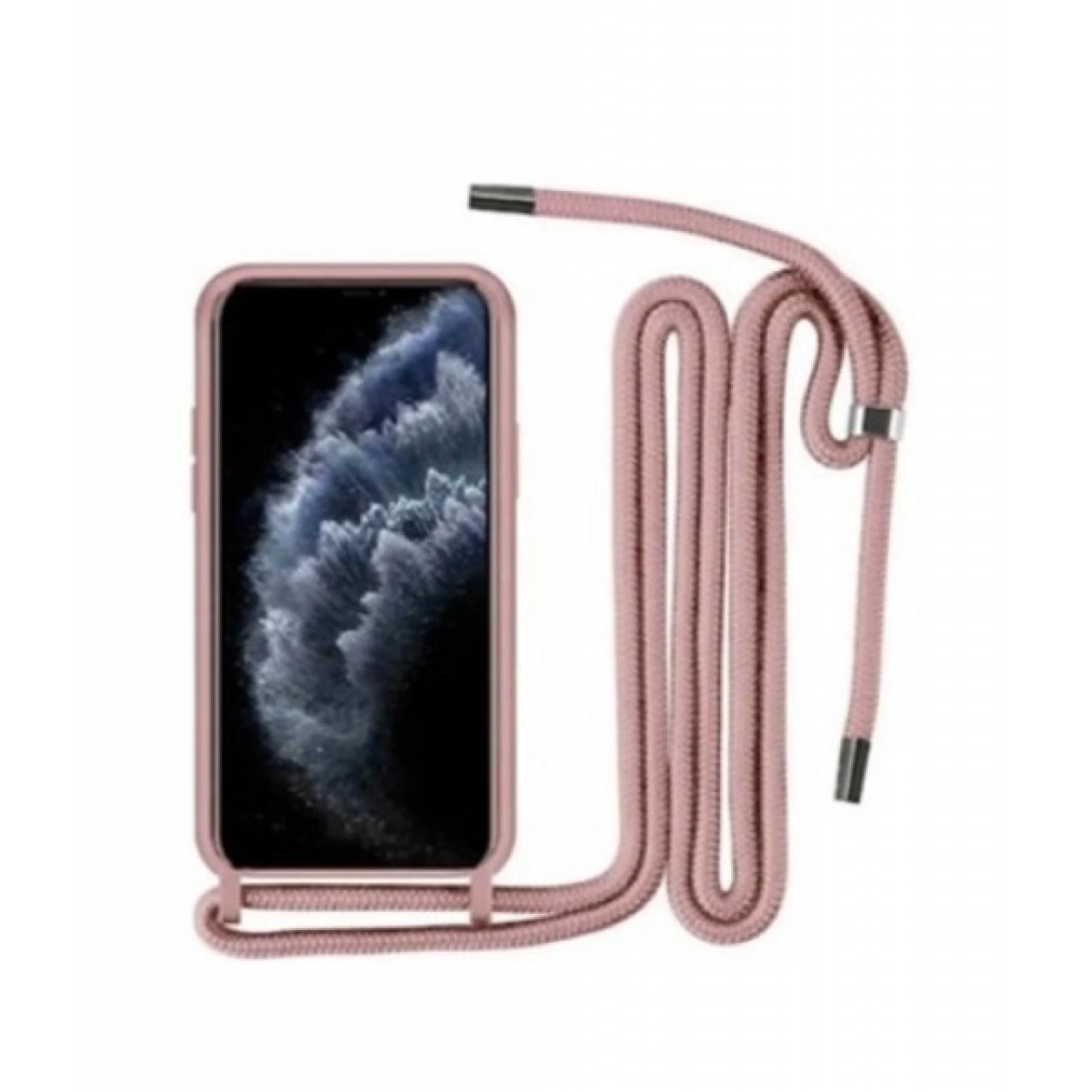 Samsung Galaxy A34 Θήκη Σιλικόνης με Κορδόνι - Back Case Pink