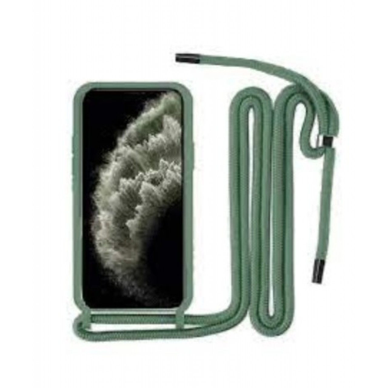Samsung Galaxy A34 Θήκη Σιλικόνης με Κορδόνι - Back Case Green