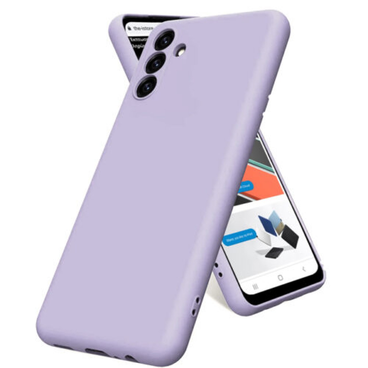 Θήκη Προστασίας Σιλικόνης με Προστασία Κάμερας Samsung Galaxy A54 5G - Back Cover Silicone Case with Camera Protection - Lilac