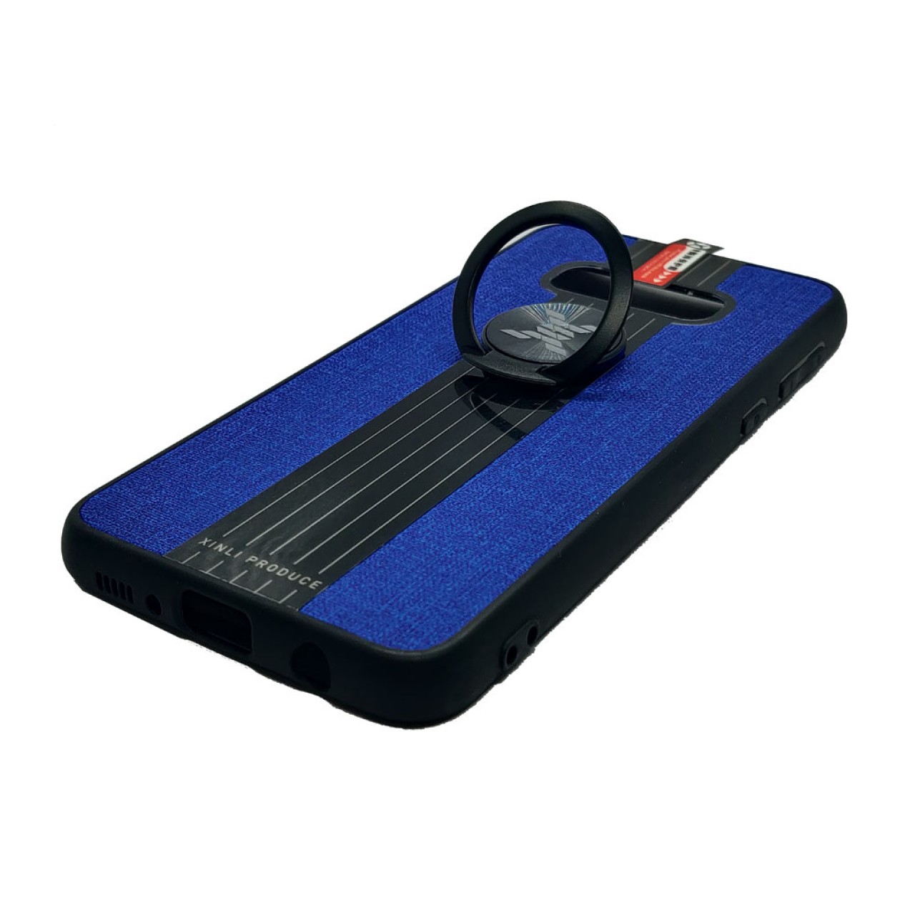 Back Case Cloth Pattern with ring for Samsung Galaxy S10e Blue - Θήκη προστασίας με δαχτυλίδι στην πλάτη Μπλε - OEM