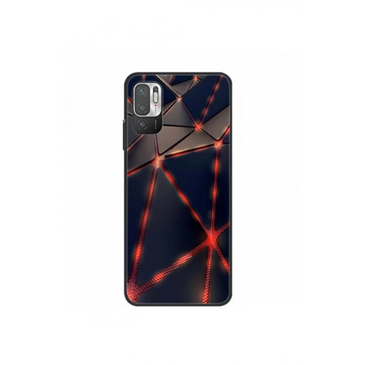 Samsung Galaxy S21 Ultra Θήκη Προστασίας 3D - Back Silicone Case Black - Red