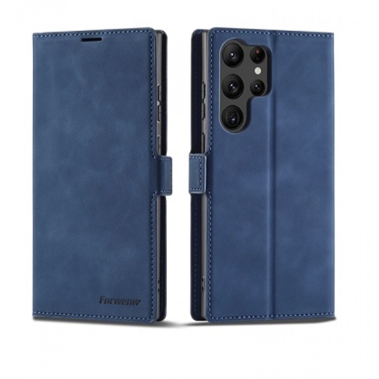 Samsung Galaxy S24 Ultra Δερμάτινη Θήκη Κινητού Μαγνητική - Mobile Case Leather Book Forwenw Blue