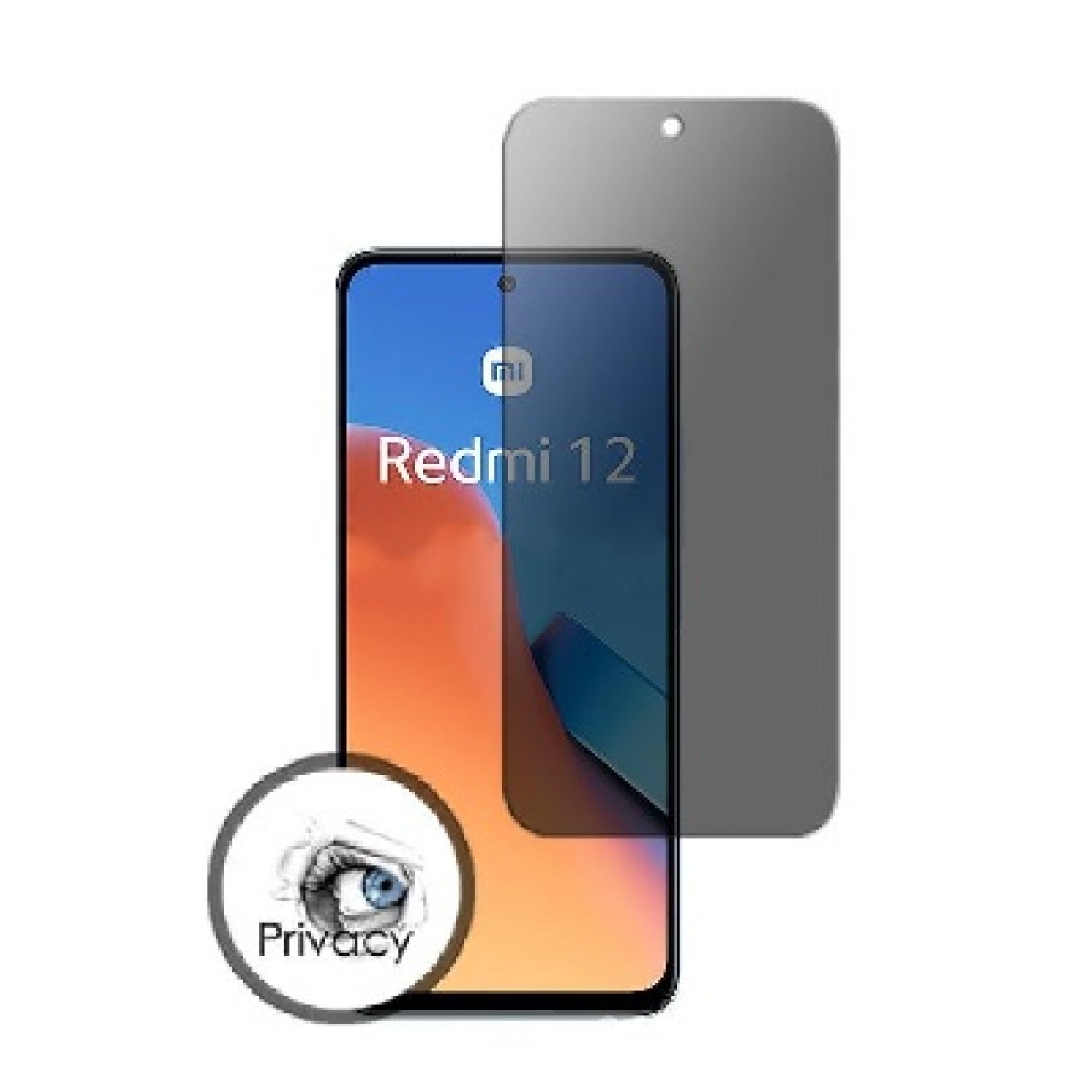 Xiaomi Redmi 12 Privacy Full Screen Protector Glass Anti-Spy - Απόρρητο Τζάμι Πλήρους Κάλυψης Οθόνης Φιμέ