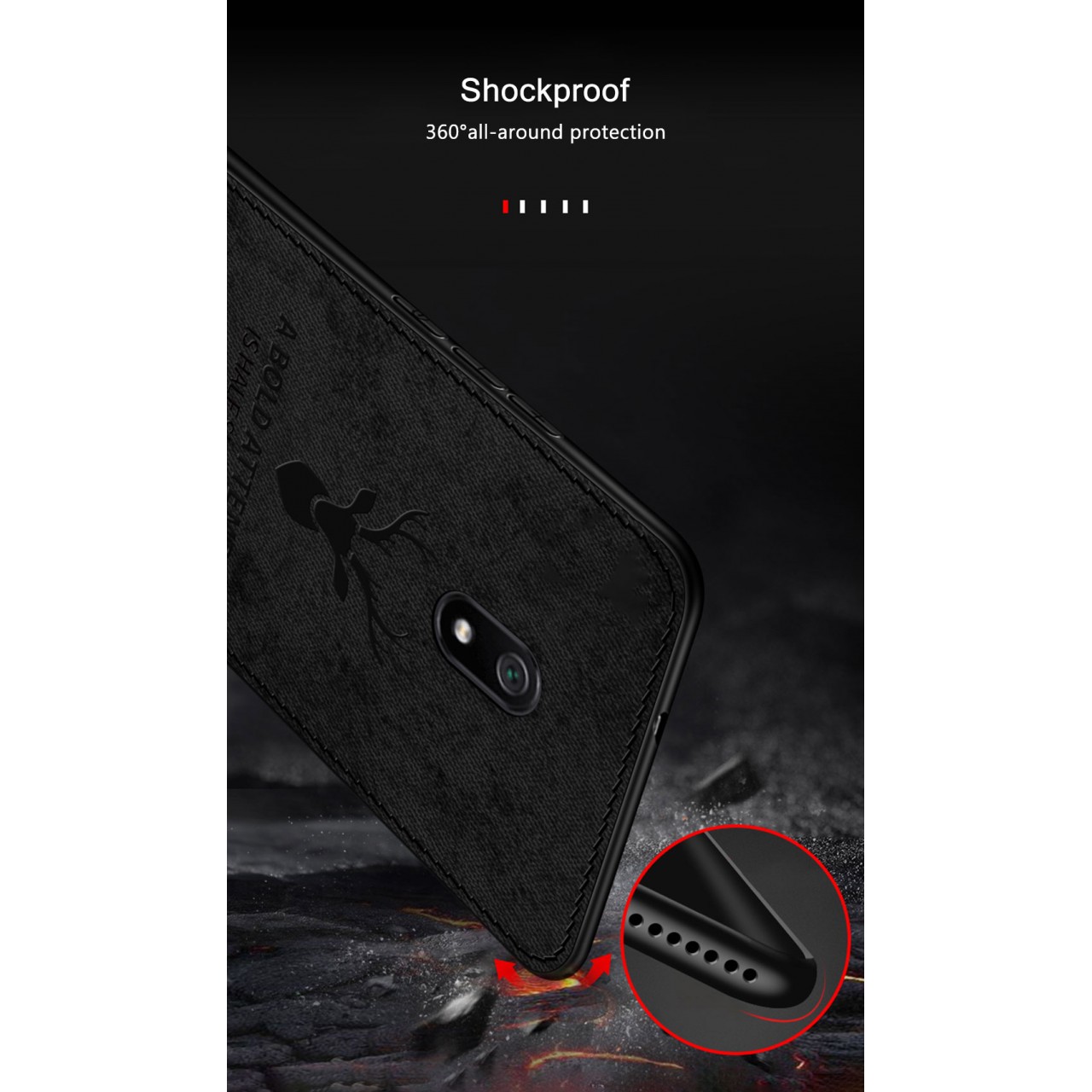 DEER CLOTH BACK CASE FOR XIAOMI REDMI 8A - RED
