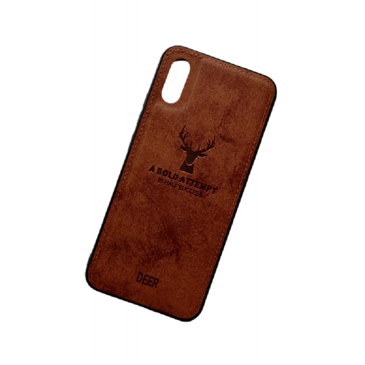 DEER CLOTH BACK CASE FOR SAMSUNG GALAXY A02 - BROWN
