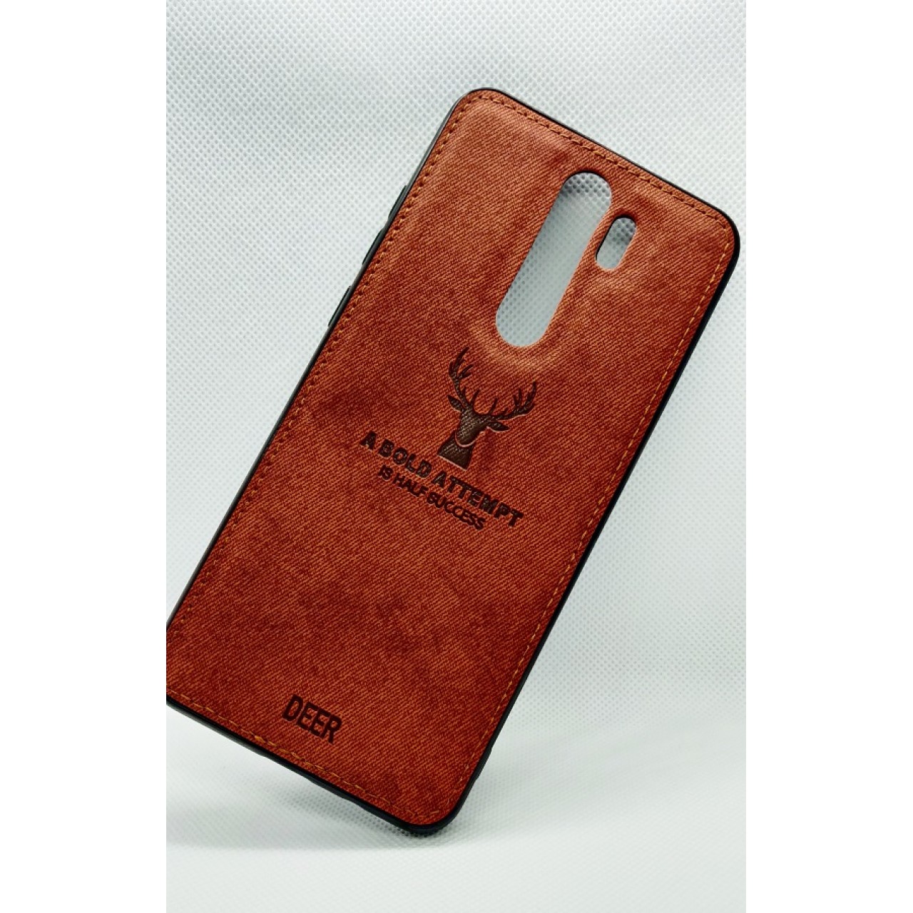 DEER CLOTH BACK CASE FOR XIAOMI REDMI NOTE 8 PRO - BROWN