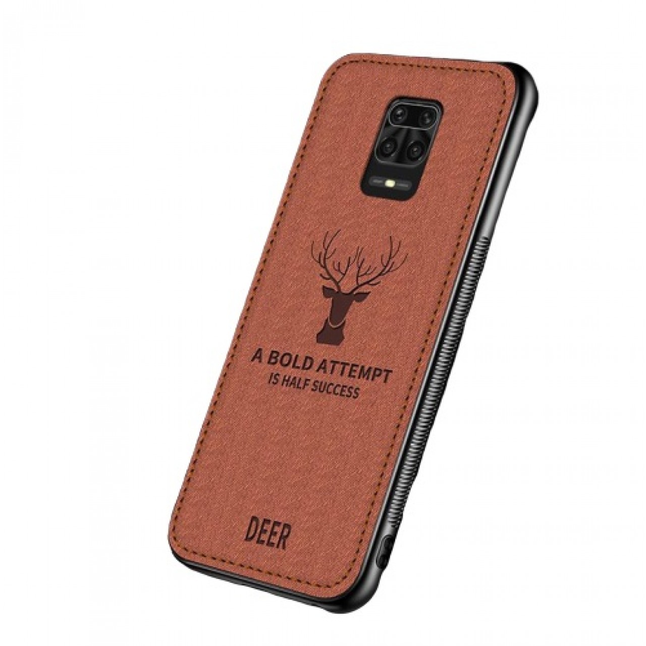 Deer cloth Back Case for Xiaomi Redmi Note 9 - Brown