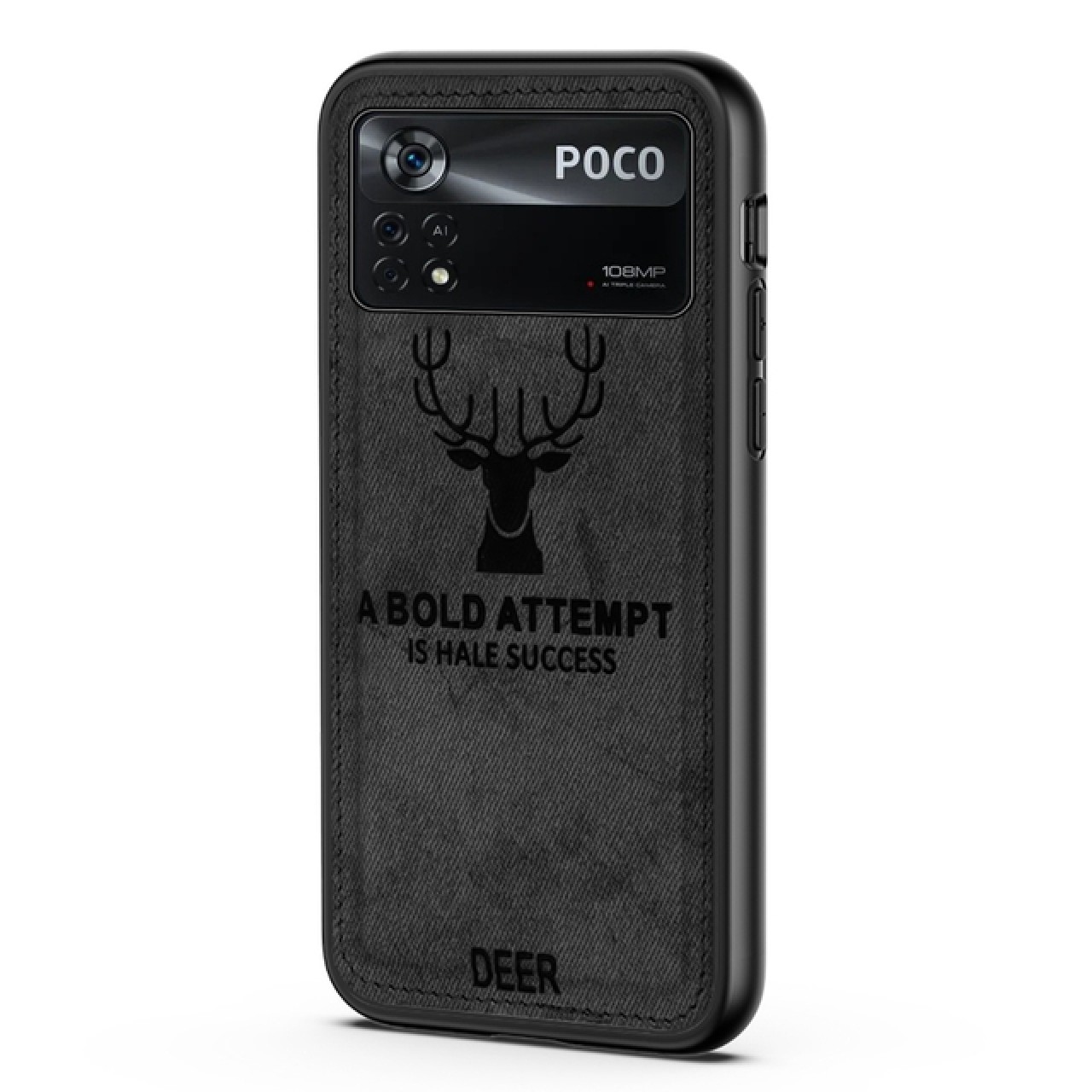 DEER CLOTH CASE WITH CAMERA PPROTECTION FOR XIAOMI POCO X4 PRO 5G - ΜΑΥΡΟ