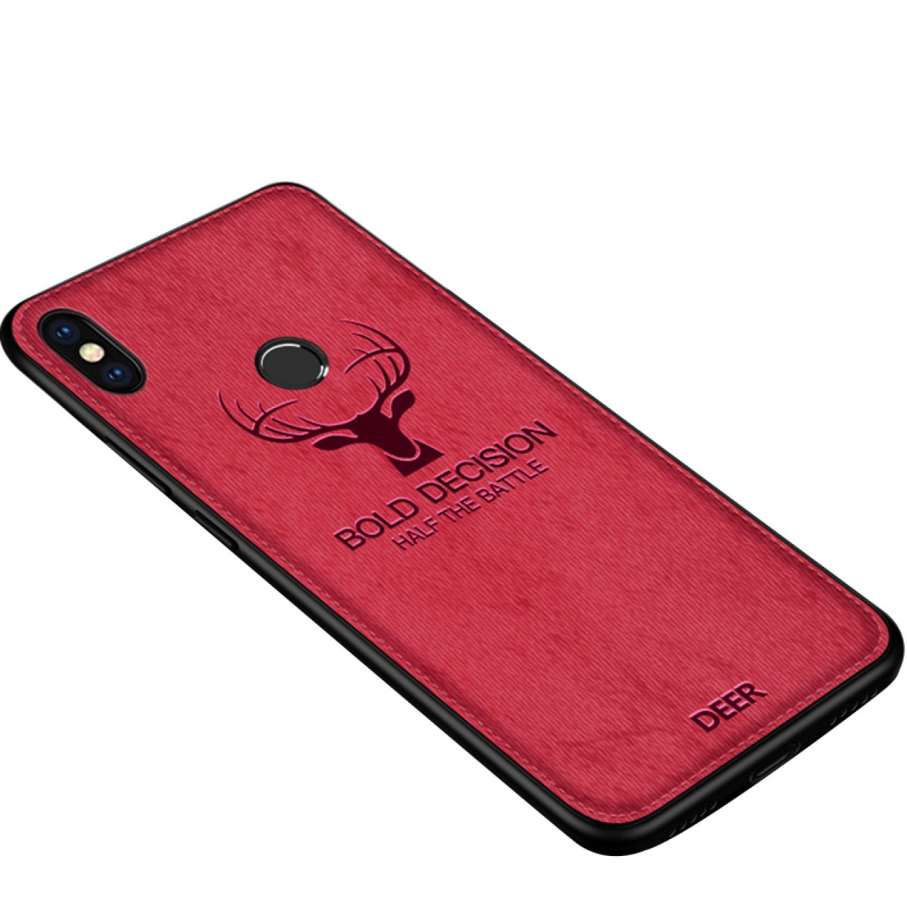 Deer Cloth Case For Xiaomi Redmi Note 6 pro - Red